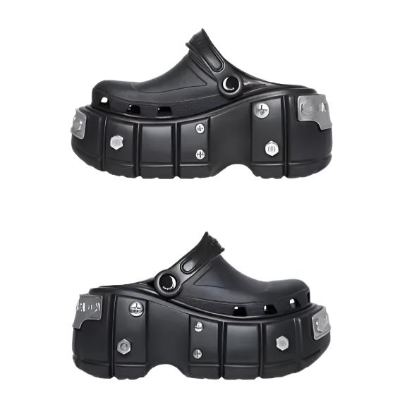 Balenciaga Crocs X Balenciaga Women's Hardcrocs Slide 'Nero Silver'